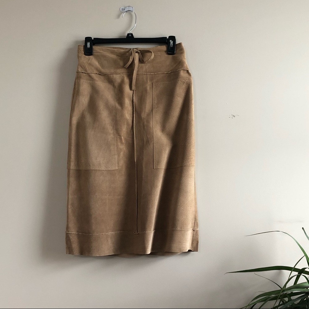 Hugo Buscati, Leather Suade High Wasited Skirt